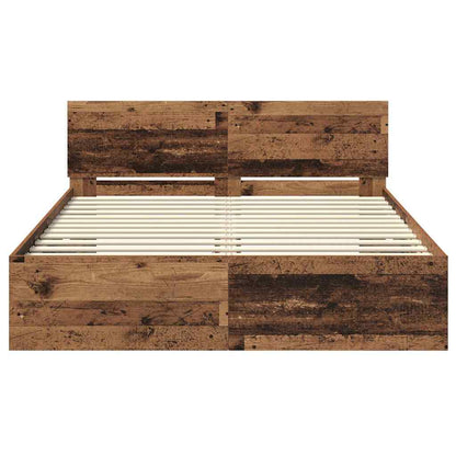 Bed Frame with Headboard Old Wood 120 x 190 cm Engineered Wood