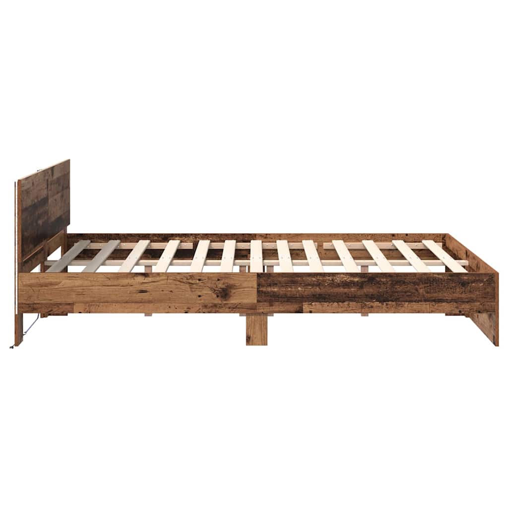 Bed Frame with Headboard Old Wood 120 x 190 cm Engineered Wood