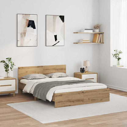 Bed Frame Artisan Oak 120 x 190 cm Engineered Wood