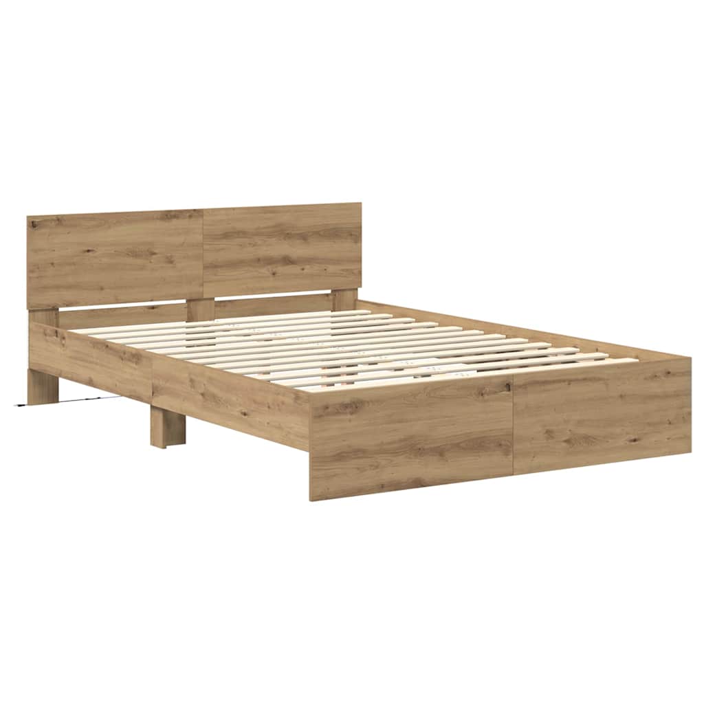Bed Frame Artisan Oak 120 x 190 cm Engineered Wood