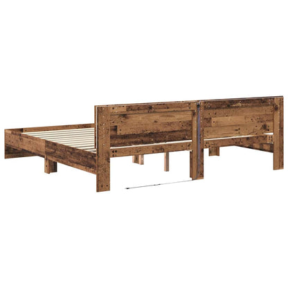 Bed Frame with Headboard Old Wood 180 x 200 cm Engineered Wood