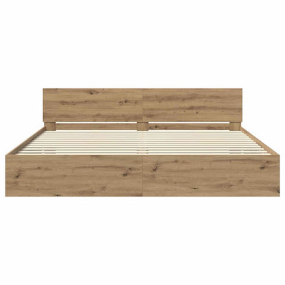 Bed Frame Artisan Oak 180 x 200 cm Engineered Wood