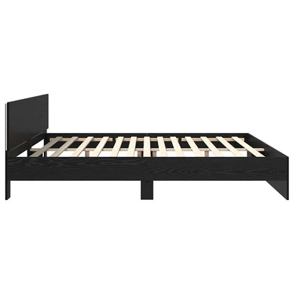 Bed Frame with Headboard Black Oak 180 x 200 cm Engineered Wood