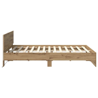 Bed Frame Artisan Oak 140 x 200 cm Engineered Wood