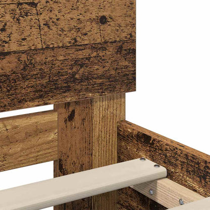 Bed Frame with Headboard Old Wood 200 x 200 cm Engineered Wood