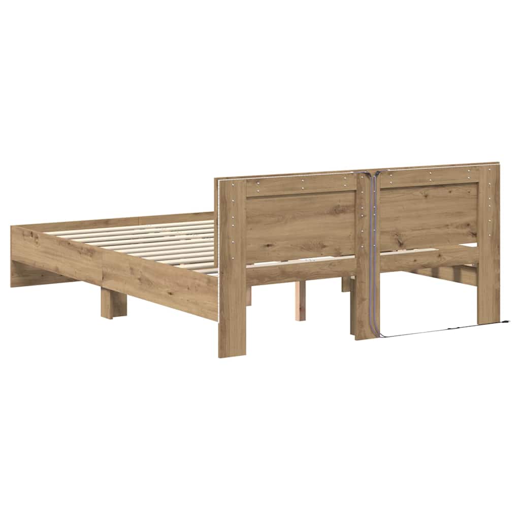Bed Frame Artisan Oak 150 x 200 cm Engineered Wood