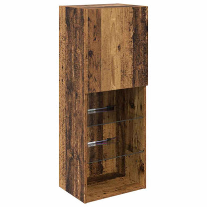 TV Wall Units with LED with LED 5 pcs Old wood Engineered Wood
