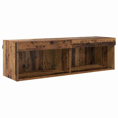 TV Wall Units with LED with LED 5 pcs Old wood Engineered Wood