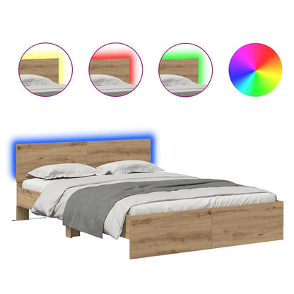 Bed Frame Artisan Oak 160 x 200 cm Engineered Wood