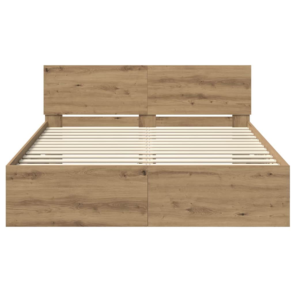 Bed Frame Artisan Oak 160 x 200 cm Engineered Wood