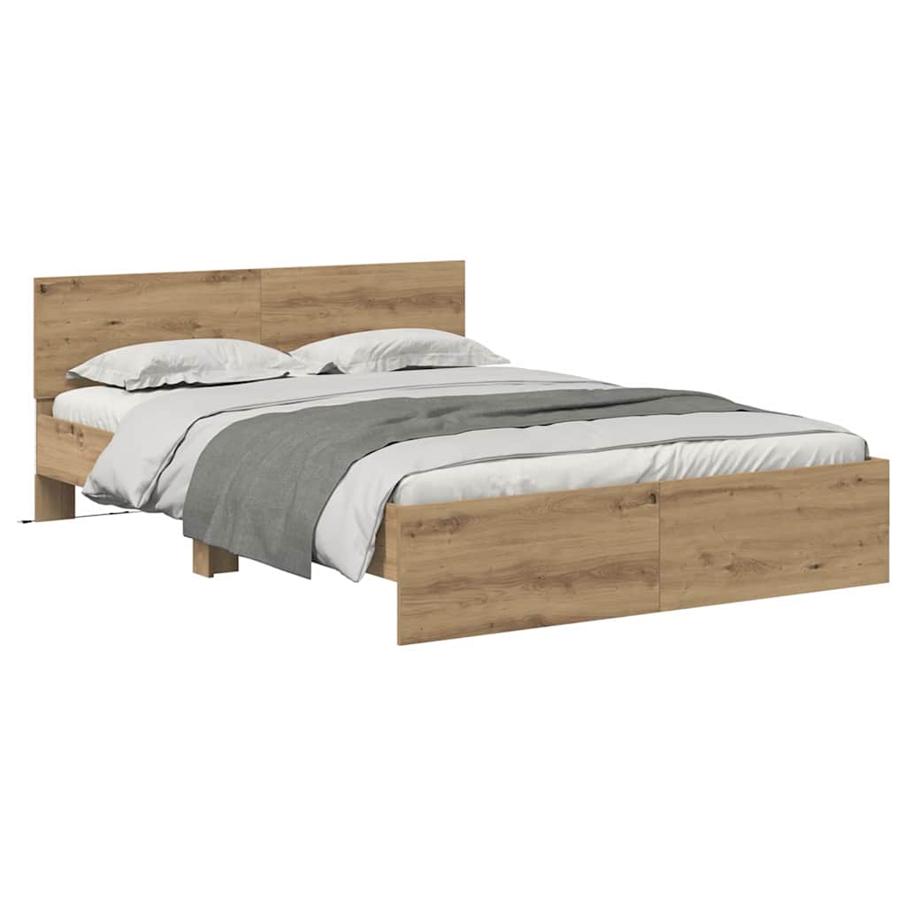 Bed Frame Artisan Oak 160 x 200 cm Engineered Wood