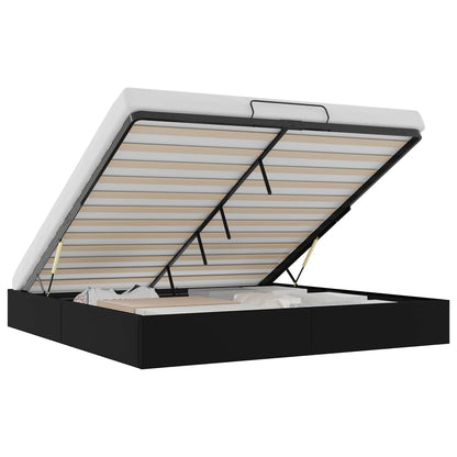 Ottoman Bed Frame Black King Size Faux Leather