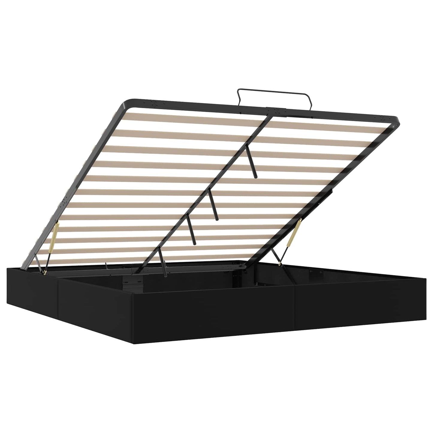 Ottoman Bed Frame Black King Size Faux Leather