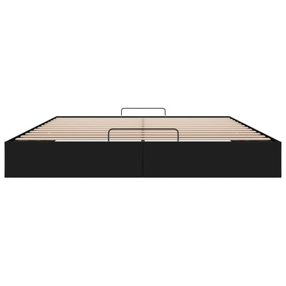 Ottoman Bed Frame Black King Size Faux Leather