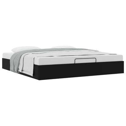 Ottoman Bed Frame Black King Size Faux Leather