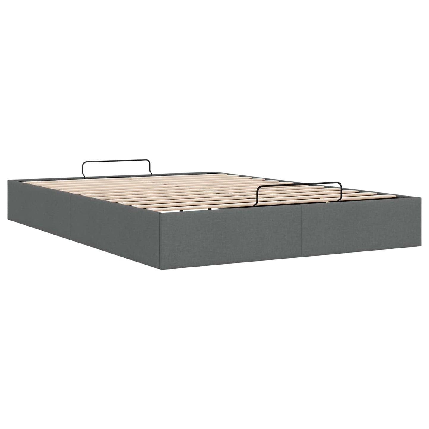 Ottoman Bed Frame Dark Grey Queen Size Fabric