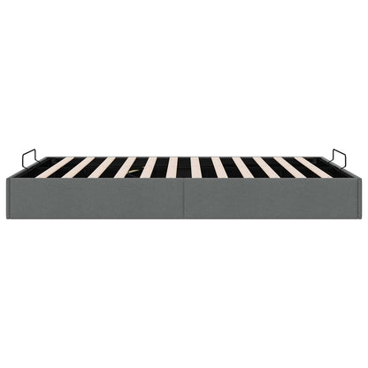 Ottoman Bed Frame Dark Grey Queen Size Fabric