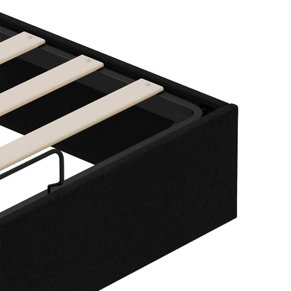 Ottoman Bed Frame Black Queen Size Fabric