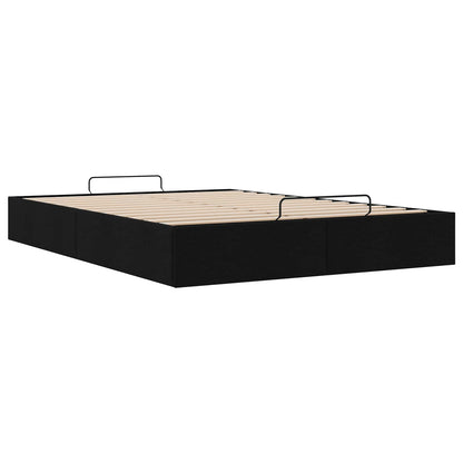 Ottoman Bed Frame Black Queen Size Fabric