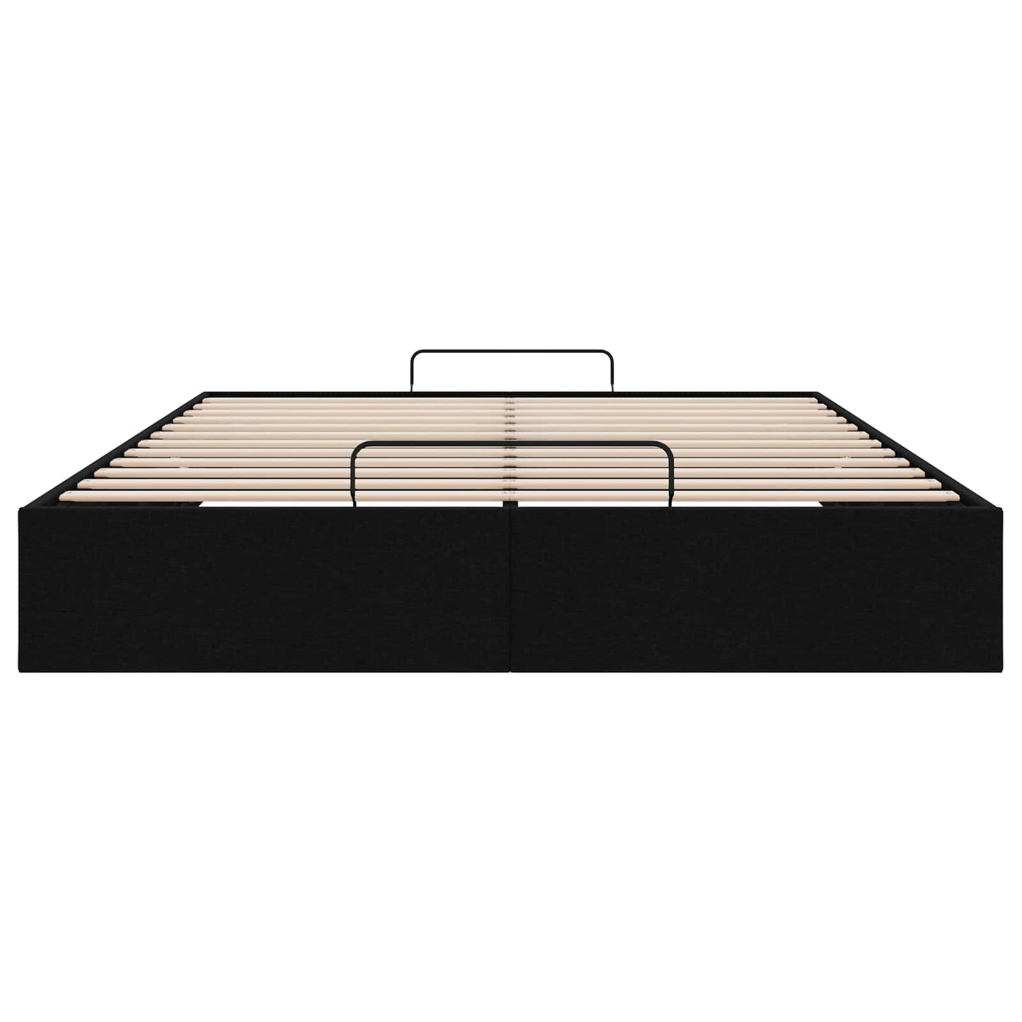 Ottoman Bed Frame Black Queen Size Fabric