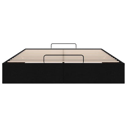 Ottoman Bed Frame Black Queen Size Fabric