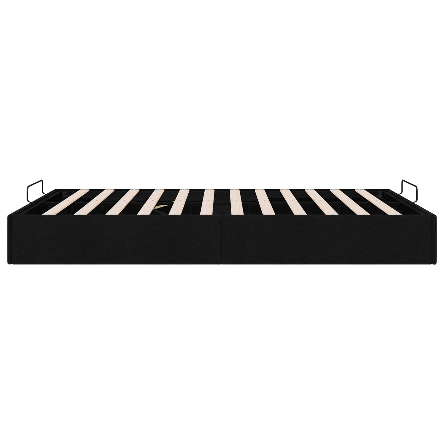 Ottoman Bed Frame Black Queen Size Fabric