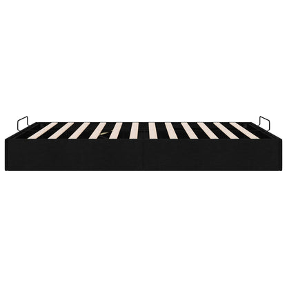 Ottoman Bed Frame Black Queen Size Fabric