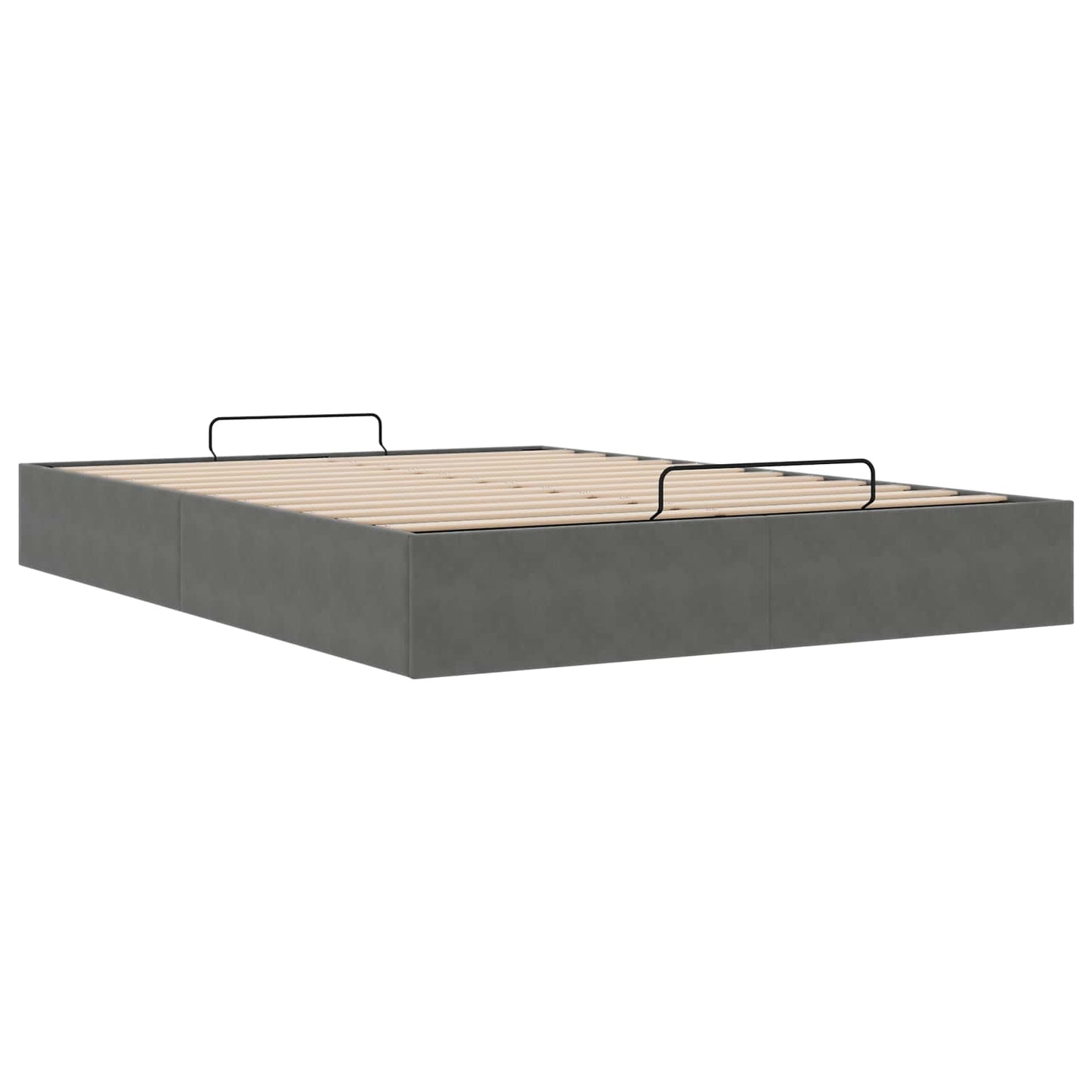 Ottoman Bed Frame Dark Grey Full Size Velvet