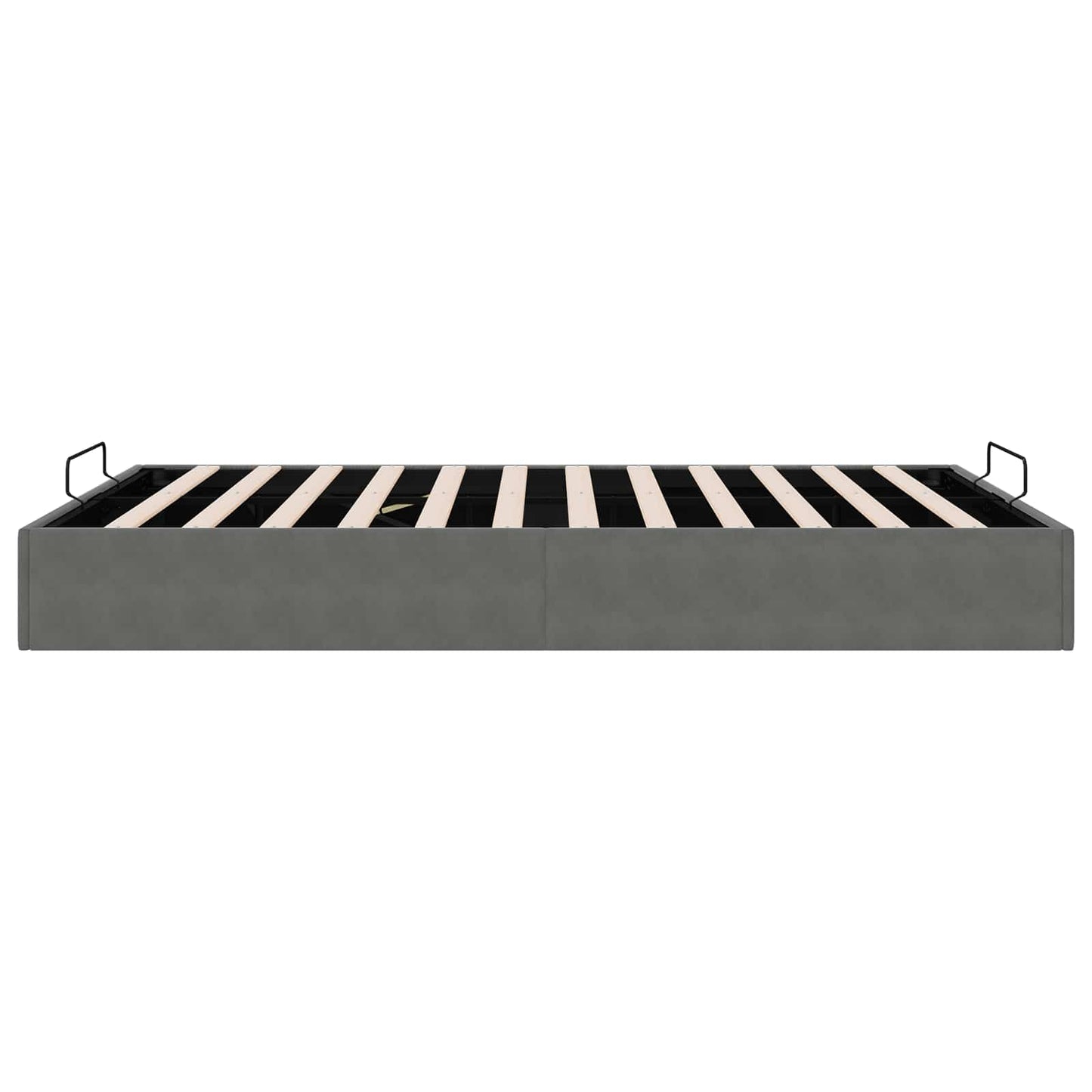 Ottoman Bed Frame Dark Grey Full Size Velvet