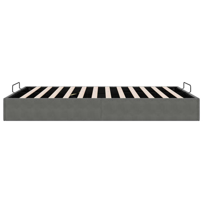 Ottoman Bed Frame Dark Grey Full Size Velvet