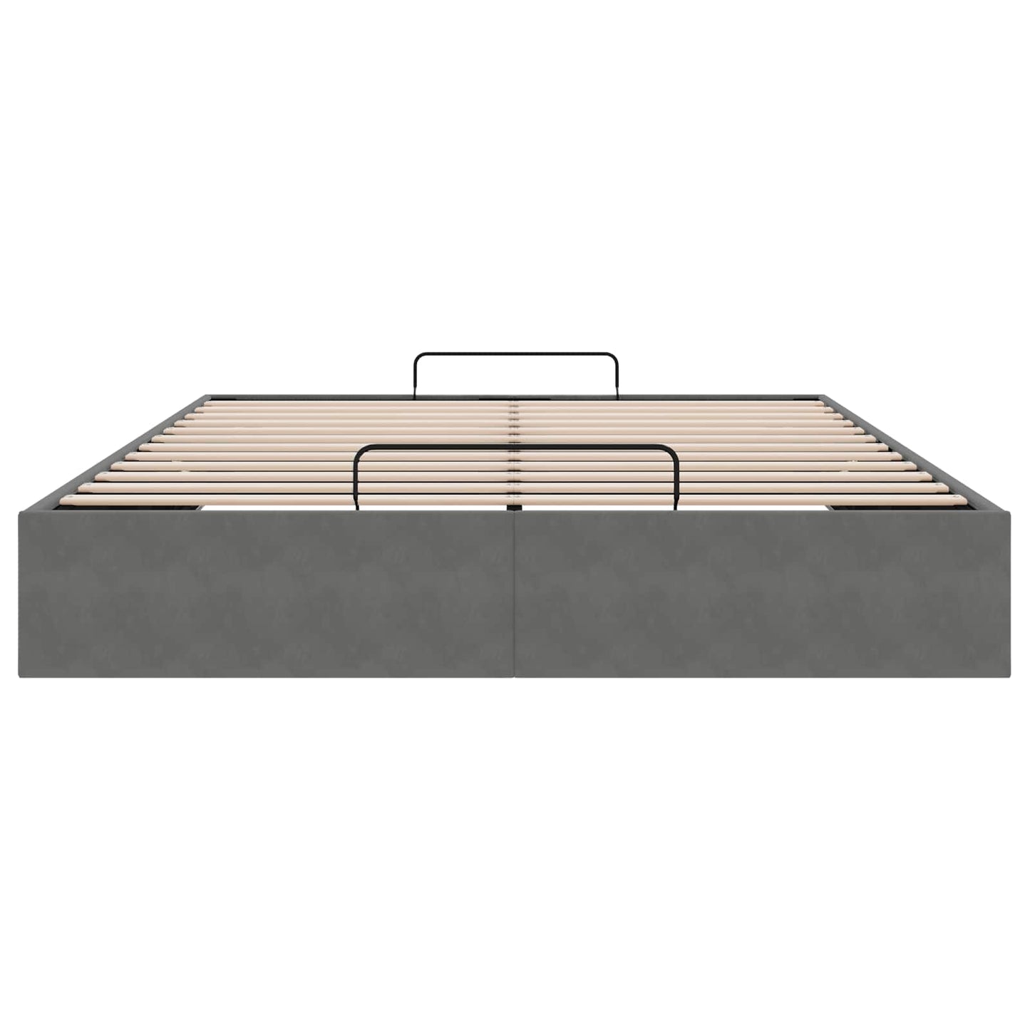 Ottoman Bed Frame Dark Grey Queen Size Velvet