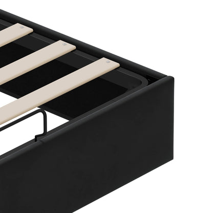 Ottoman Bed Frame Black Queen Size Velvet