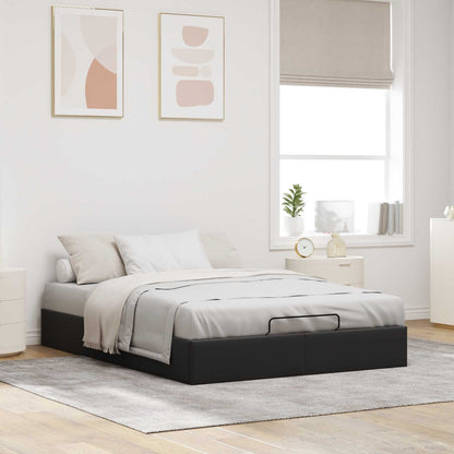 Ottoman Bed Frame Black Queen Size Velvet