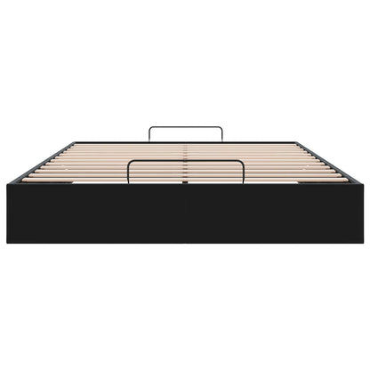 Ottoman Bed Frame Black Queen Size Velvet