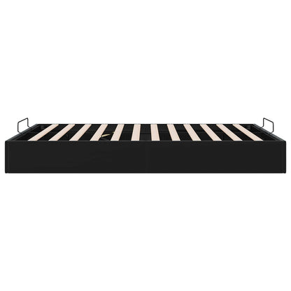 Ottoman Bed Frame Black Queen Size Velvet