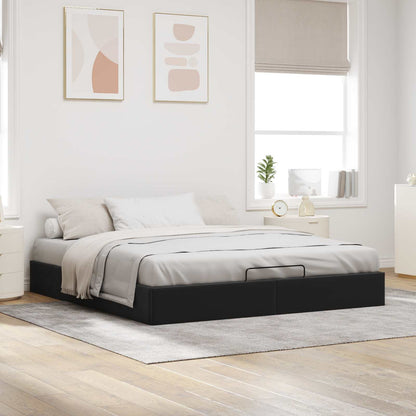 Ottoman Bed Frame Black King Size Velvet