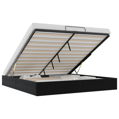 Ottoman Bed Frame Black King Size Velvet
