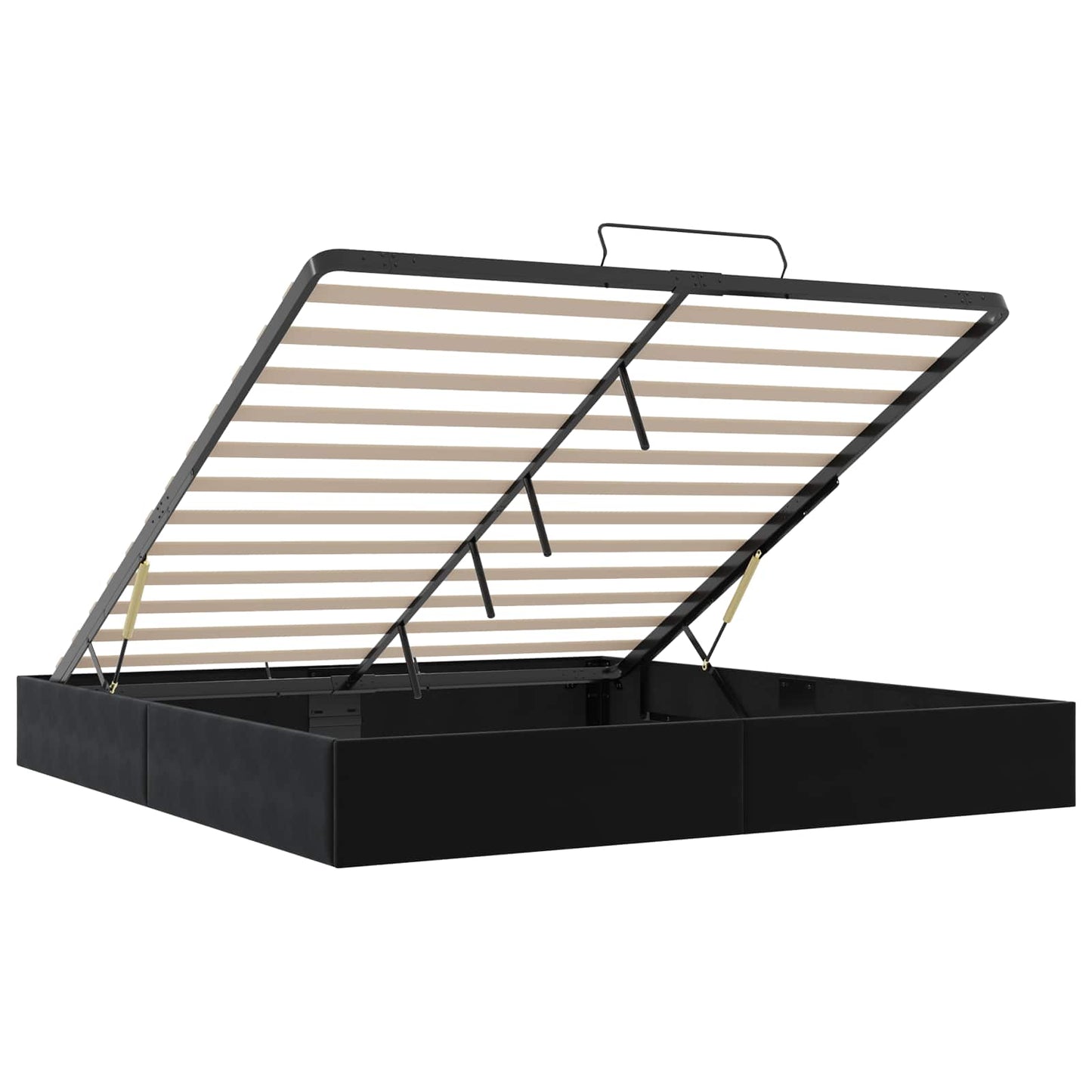 Ottoman Bed Frame Black King Size Velvet