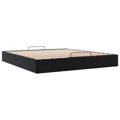 Ottoman Bed Frame Black King Size Velvet
