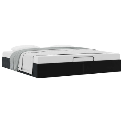 Ottoman Bed Frame Black King Size Velvet