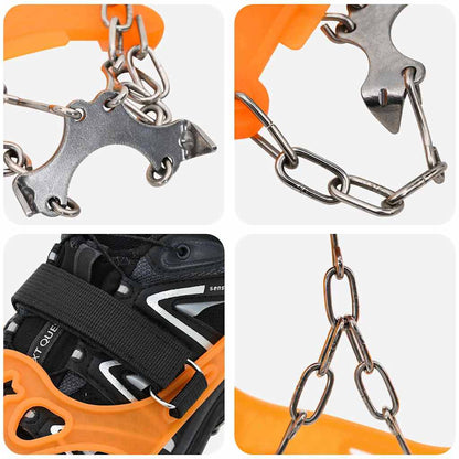 Ice Cleats for Shoes with 10 Spikes Orange S Stainless Steel