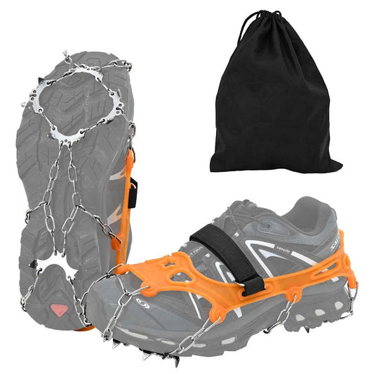 Ice Cleats for Shoes with 10 Spikes Orange S Stainless Steel