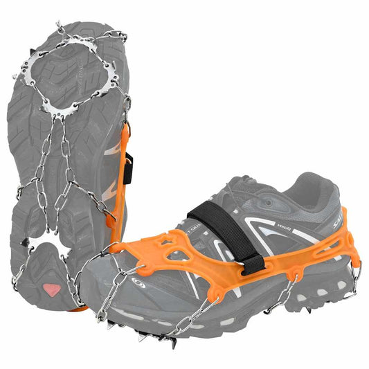 Ice Cleats for Shoes with 10 Spikes Orange S Stainless Steel