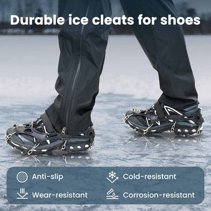 Ice Cleats for Shoes Black S Stainless Steel