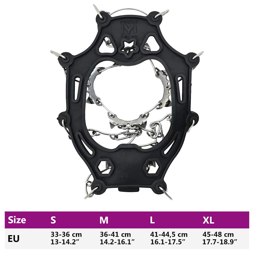 Ice Cleats for Shoes Black S Stainless Steel