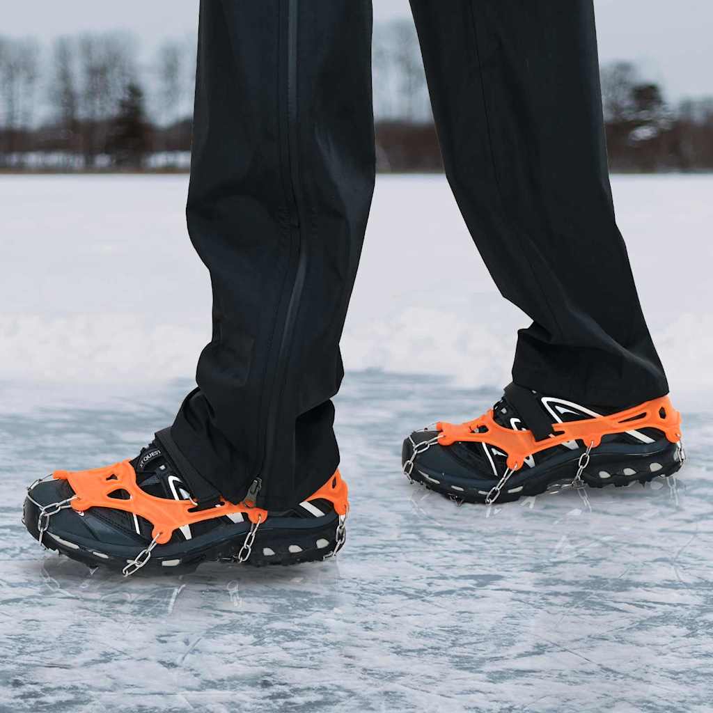 Ice Cleats for Shoes Orange L Stainless Steel