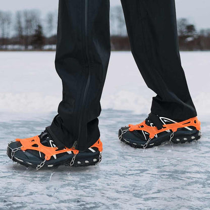 Ice Cleats for Shoes Orange L Stainless Steel
