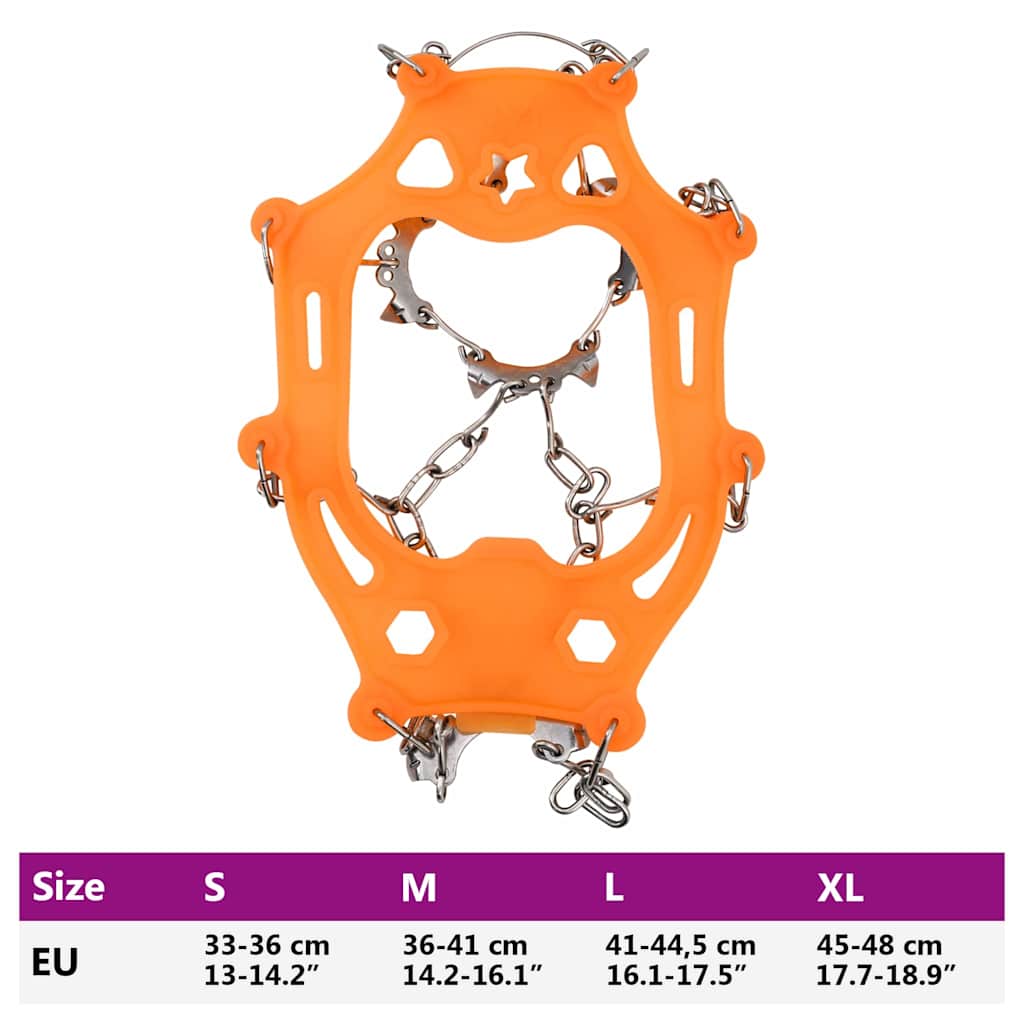Ice Cleats for Shoes Orange L Stainless Steel