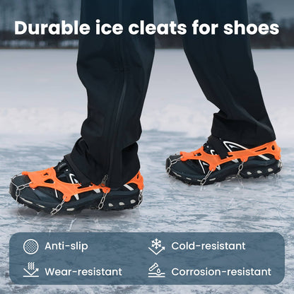Ice Cleats for Shoes Orange XL Stainless Steel
