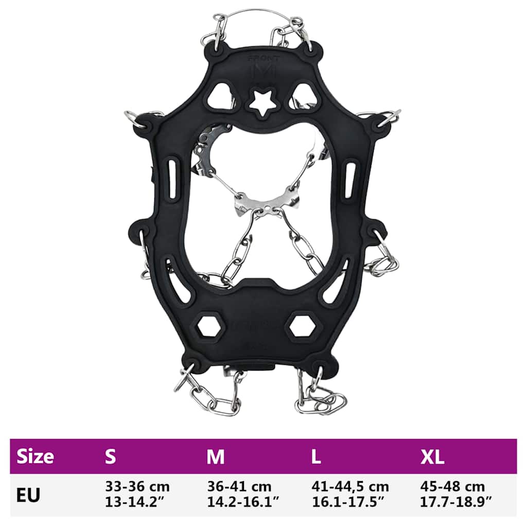 Ice Cleats for Shoes Black XL Stainless Steel
